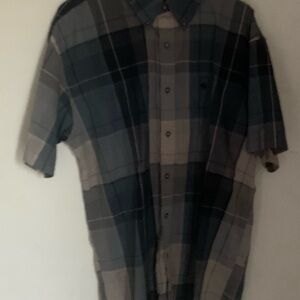 Knights Apparel Blue and Gray Plaid Button Down Shirt